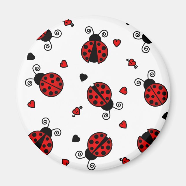 Kärlek Kryp Red Ladybugs Magnet (Framsidan)