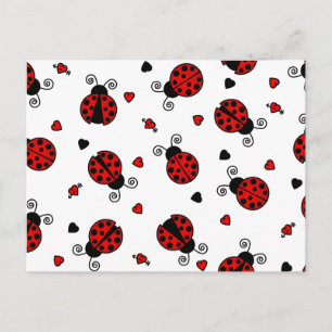 Kärlek Kryp Red Ladybugs Vykort