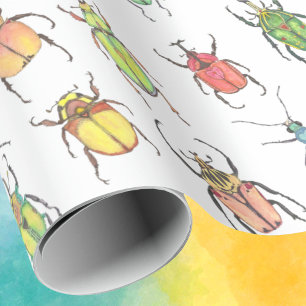 Kärlek Kryp Valentine Beetles Colorful Roligt Presentpapper