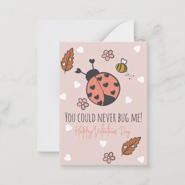 Kärlek Kryp Valentines day Anteckningskort (Framsida)