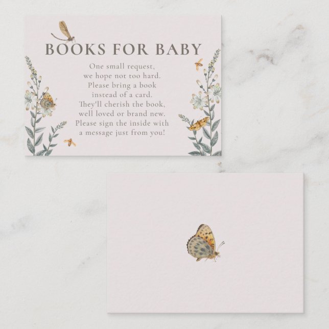 Kärlek Kryp Wildblomma Bokar för babyskor Tilläggskort (Fram/baksida)