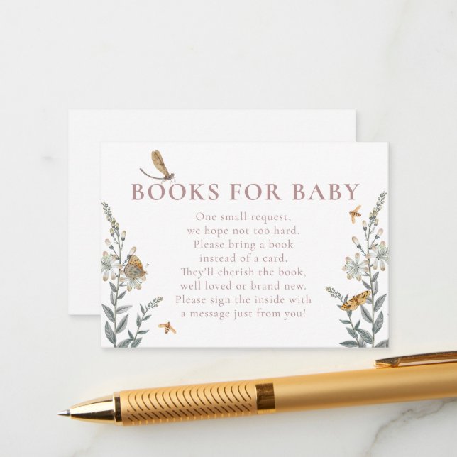 Kärlek Kryp Wildblomma Bokar för babyskor Tilläggskort (Fram/Back In Situ)