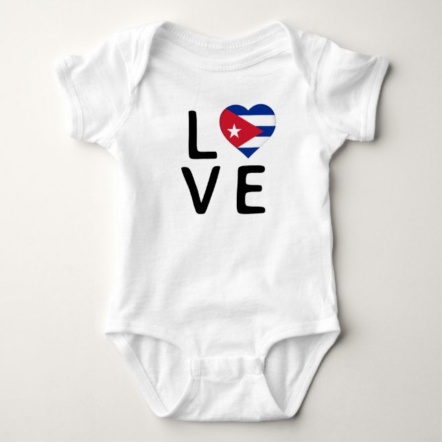 Kärlek - Kuba Flagga T Shirt (Framsida)