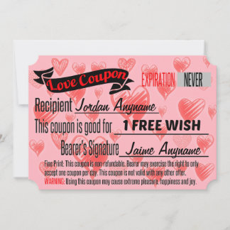 Kärlek-kupong för FREE WISH