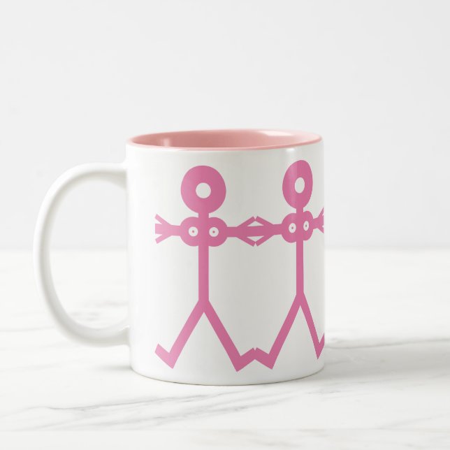 Kärlek Kvinnor Rosa 2006 Ikon Konst Två-Tonad Mugg (Vänster)