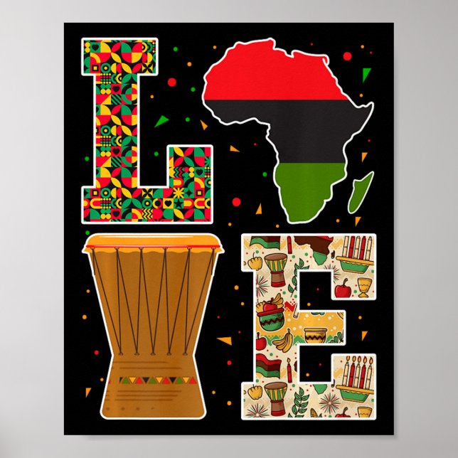 Kärlek Kwanzaa Kinara Firande African Heritage G Poster (Framsidan)