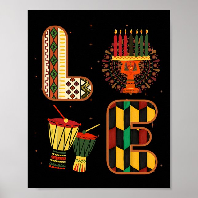 Kärlek Kwanzaa sju principer Kwanzaa Lycklig Kwa Poster (Framsidan)