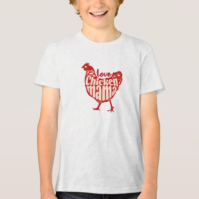 Kärlek Kyckling Mamma T-shirt – Rustik Bondgårdsst (Framsida)