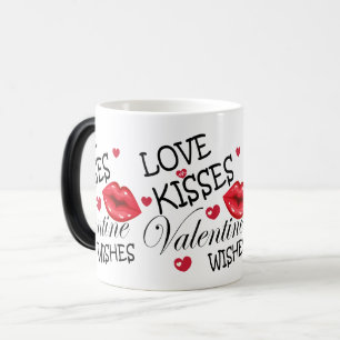 Kärlek kyssar och valentin önskemål magisk mugg