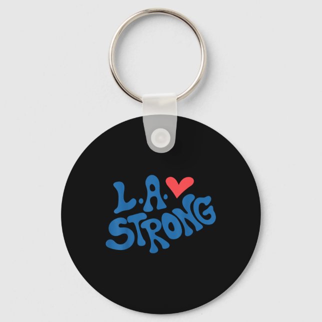 Kärlek La Heart Los Angeles Starong Support Nyckelring (Framsida)