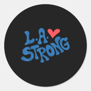 Kärlek La Heart Los Angeles Starong Support Runt Klistermärke