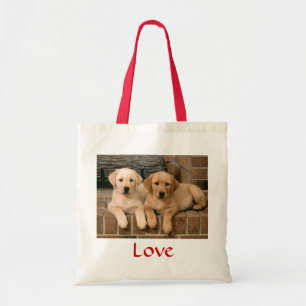 Kärlek Labrador Retrievers Puppies Canvas Tote Ba Tygkasse