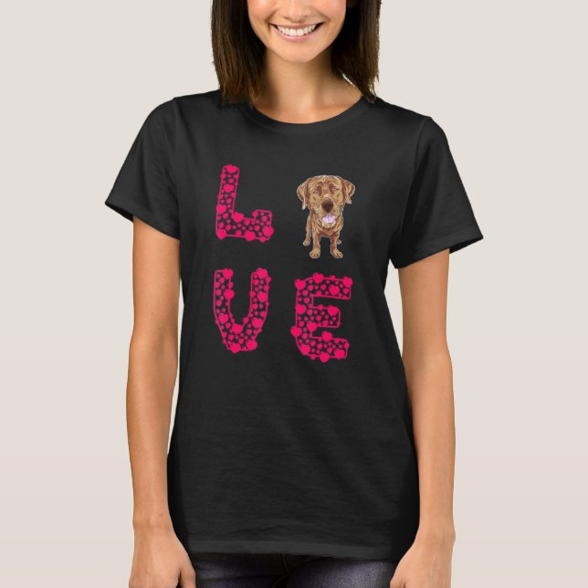 Kärlek Labradors Chocolate Lab Labrador T Shirt (Framsida)