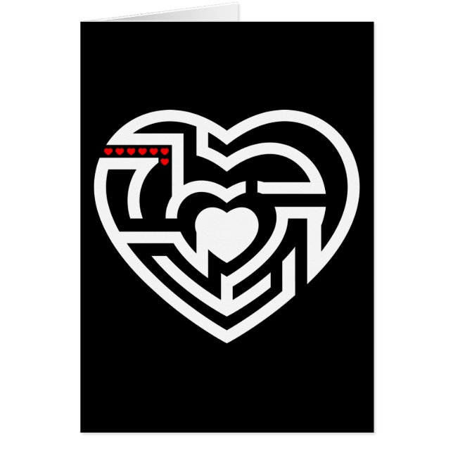 kärlek labyrint hälsningskort (Framsidan)