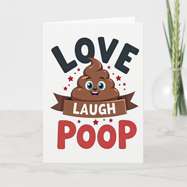 Kärlek Lach Bajs Emoji Roligt Kort (Framsida)