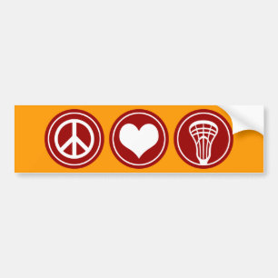 Kärlek Lacrosse Bumper Sticker Bildekal