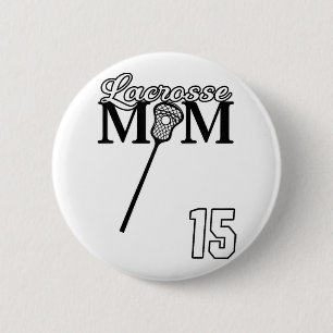 Kärlek Lacrosse Mamma Lacrosse #15 Shirt Lax Playe Knapp