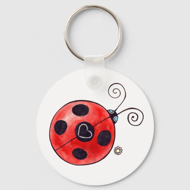 Kärlek Ladybug Keychain Nyckelring (Framsida)