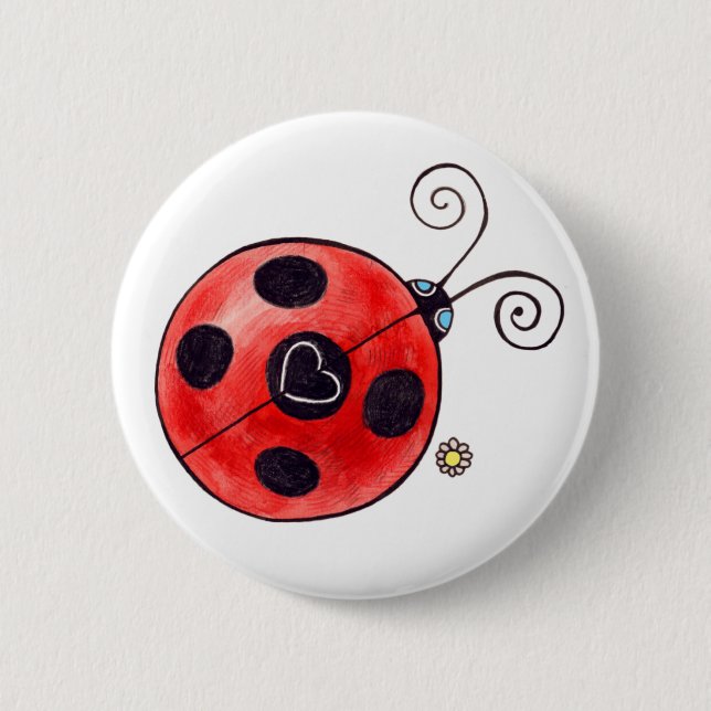 Kärlek Ladybug Knapp (Framsida)