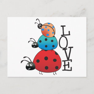 Kärlek Ladybugs Vykort