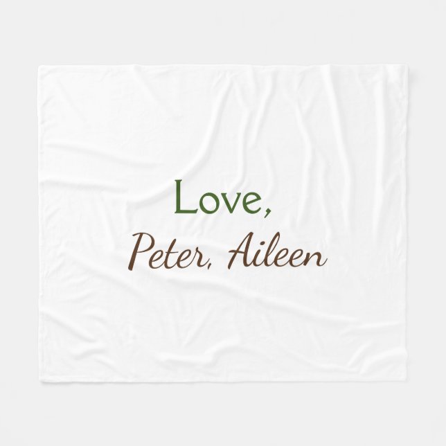 kärlek lägg till namn, enkel, minimal redigerbar t fleecefilt (Framsidan (Horisontell))