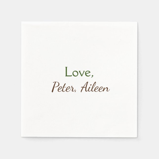 kärlek lägg till namn, enkel, minimal redigerbar t pappersservett (Framsidan)