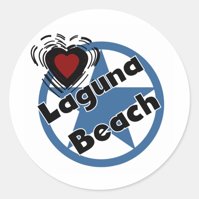 Kärlek Laguna Beach Runt Klistermärke (Framsida)