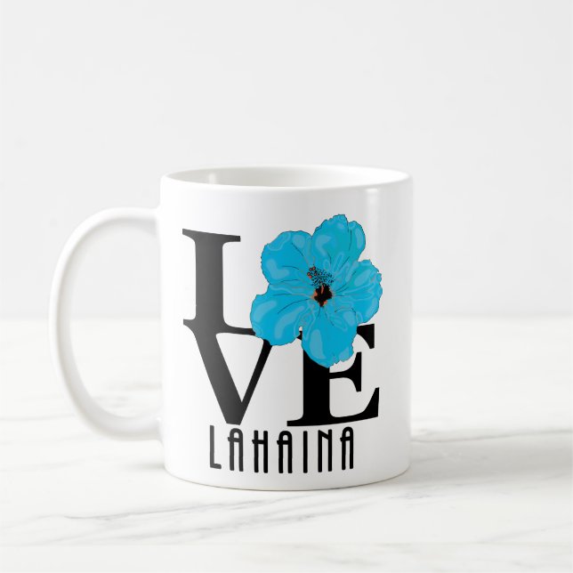 KÄRLEK Lahaina Blue Hibiscus 11oz Kaffemugg (Vänster)