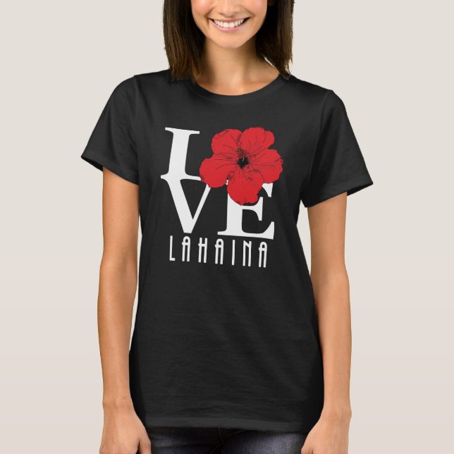 KÄRLEK Lahaina Red Hibiscus T Shirt (Framsida)
