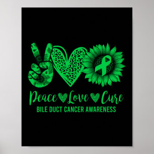 Kärlek Läker Solros Gallgångscancer Medvetenhet Kr Poster