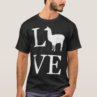 Kärlek Lama Alpaca Silhuett Llama Älskare Ägare Pe T Shirt