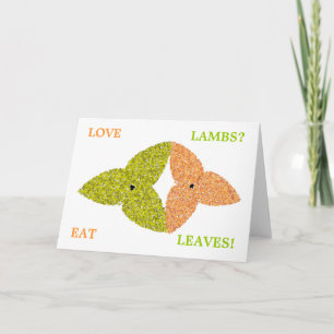 Kärlek Lambs Eat Löv-hälsningskort Kort