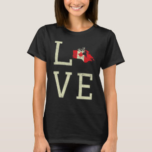Kärlek Land Karta Kanada-dagen Maple Proud Canadia T Shirt