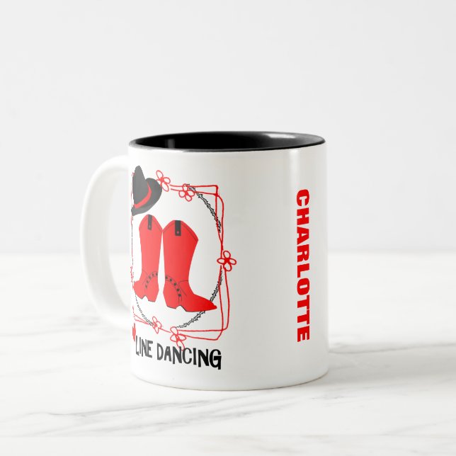 Kärlek Land Line Dancing Cute Personlig Två-Tonad Mugg (Framsida vänster)