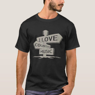 Kärlek Land Music Banjo Guitar Player T Shirt