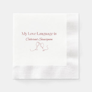 Kärlek Language Cabernet Sauvignon Cocktail Napkin Pappersservett