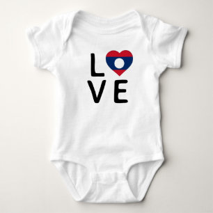 Kärlek - Laos Flagga T Shirt