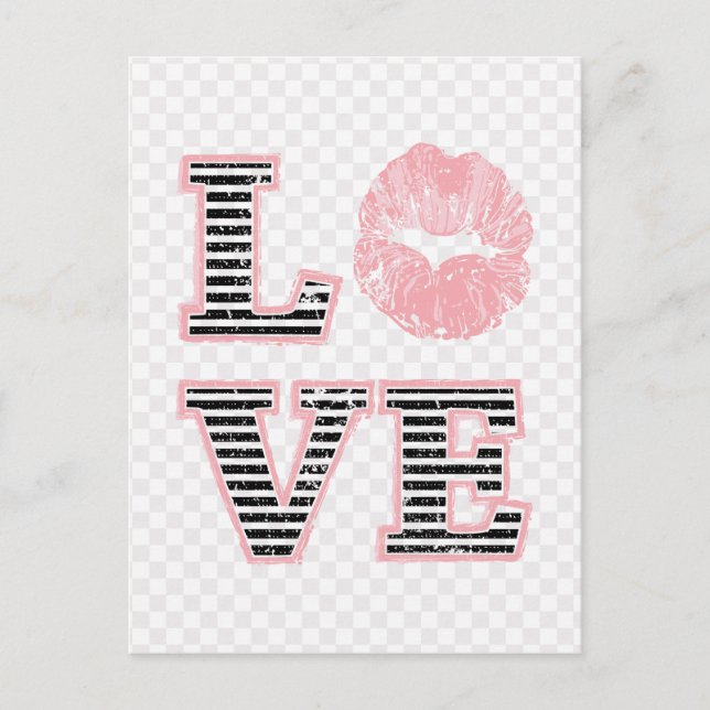 Kärlek Läppar Vykort (Framsida)