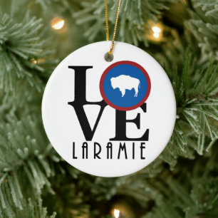 KÄRLEK Laramie Wyoming Julgransprydnad Keramik