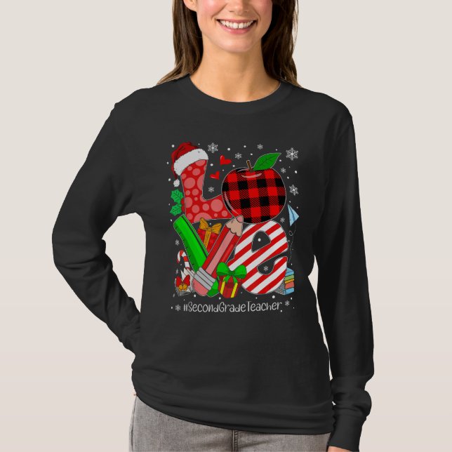 Kärlek Lärare i andra Klass, julklapp 2:a Grad T Shirt (Framsida)