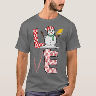 Kärlek Lärare jul Snögubbe Julafton Pajama Teachin T Shirt