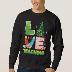 Kärlek Lärare Julgran Student Sweat Lång Ärmad Tröja