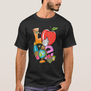 Kärlek Lärare Life Apple Pencil Läraruppskattning T Shirt