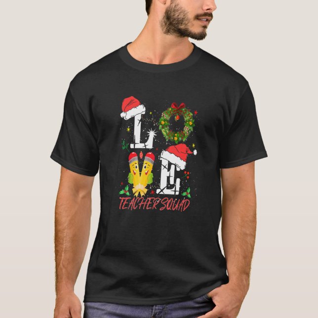 Kärlek Lärare på jultomten Santa Hat Teacher Xma T Shirt (Framsida)