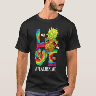Kärlek Lärare: Pineapple Tie Dye förra dagen T Shirt