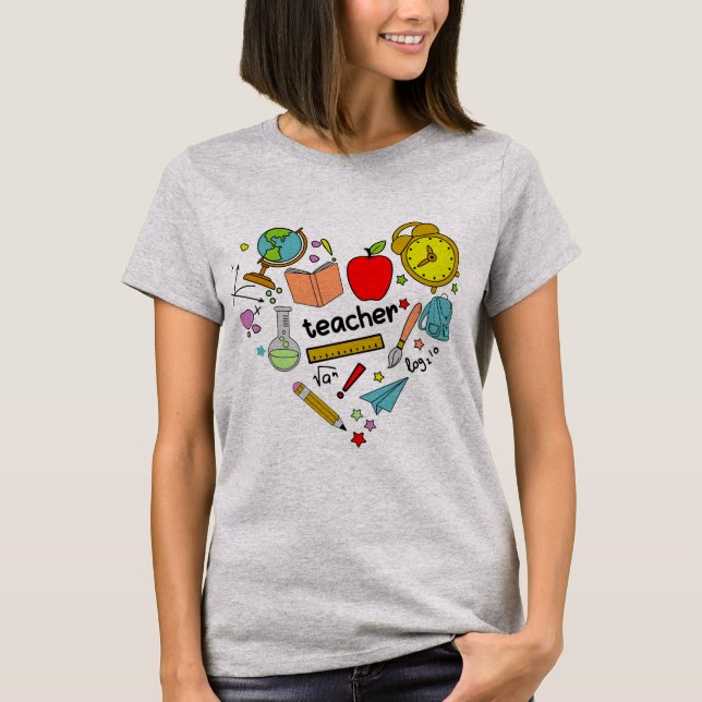 kärlek lärare t shirt (Framsida)