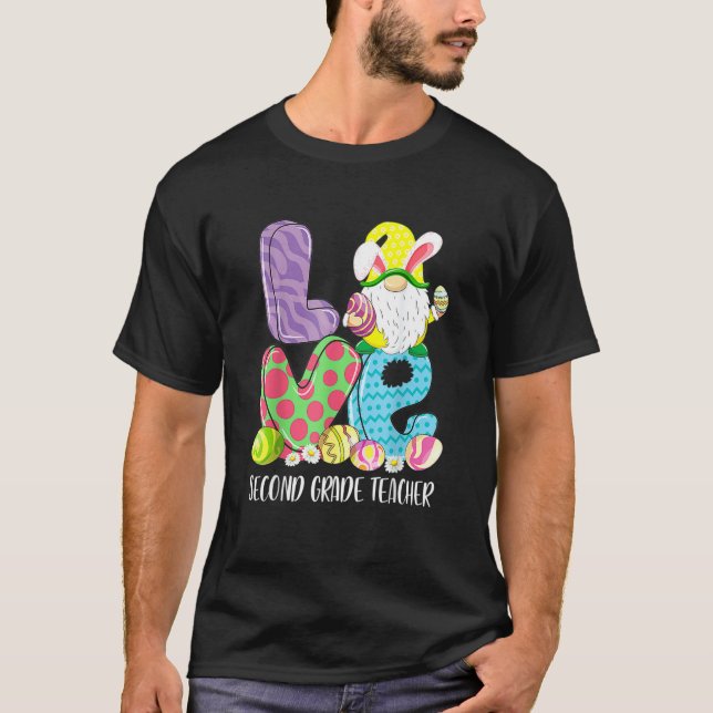 Kärlek Lärare vid andra Klass, Gnome Påsk School S T Shirt (Framsida)