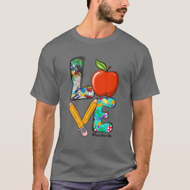 KÄRLEK Läraruppskattning för Back to school Lärare T Shirt (Framsida)