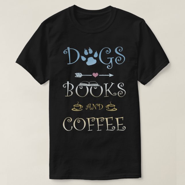 Kärlek Läsande Hund älskare kaffe Drinker Hundar B T Shirt (Design framsida)