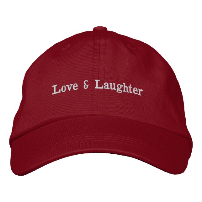 Kärlek & Latter Anpassad Text Charming Snygg Hatt  Broderad Keps (Framsida)